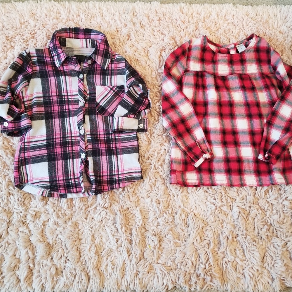 Bundle Girl's Plaid Tops-Carter's & Chillipop Sz.6